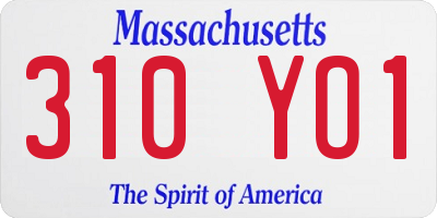 MA license plate 310YO1