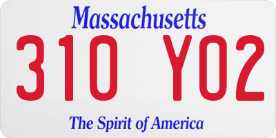 MA license plate 310YO2