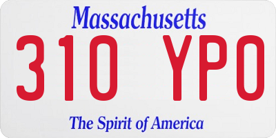 MA license plate 310YP0