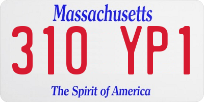 MA license plate 310YP1