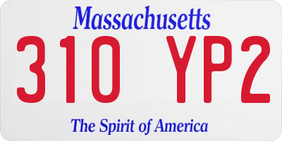 MA license plate 310YP2