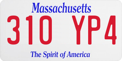 MA license plate 310YP4