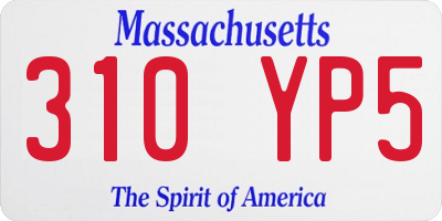 MA license plate 310YP5