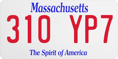 MA license plate 310YP7