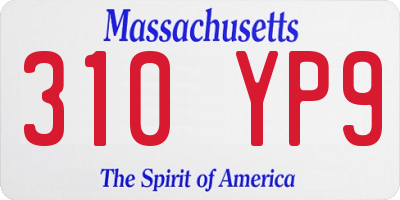 MA license plate 310YP9