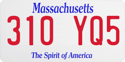MA license plate 310YQ5