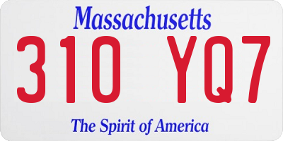 MA license plate 310YQ7