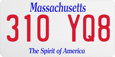 MA license plate 310YQ8
