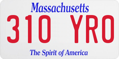 MA license plate 310YR0