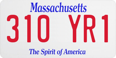 MA license plate 310YR1