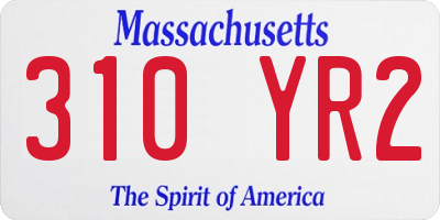 MA license plate 310YR2