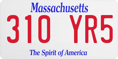 MA license plate 310YR5