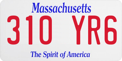 MA license plate 310YR6