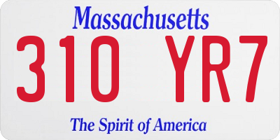 MA license plate 310YR7