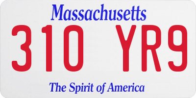 MA license plate 310YR9