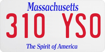 MA license plate 310YS0