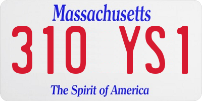 MA license plate 310YS1