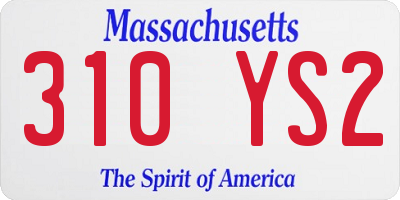 MA license plate 310YS2