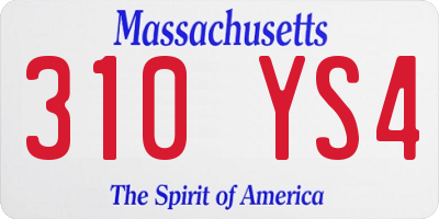 MA license plate 310YS4