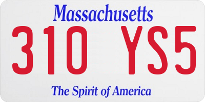 MA license plate 310YS5