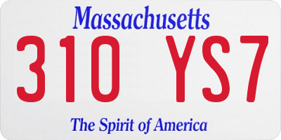 MA license plate 310YS7