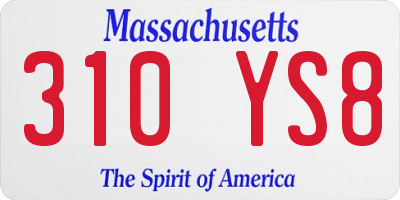 MA license plate 310YS8