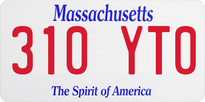 MA license plate 310YT0