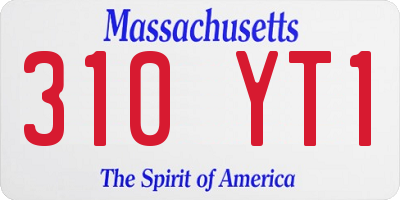 MA license plate 310YT1