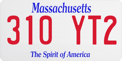 MA license plate 310YT2