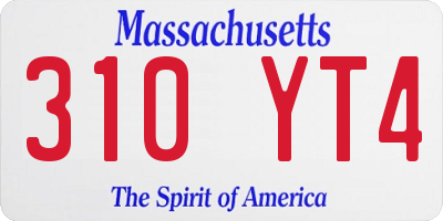 MA license plate 310YT4