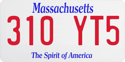 MA license plate 310YT5