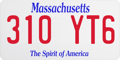 MA license plate 310YT6