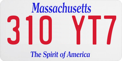 MA license plate 310YT7
