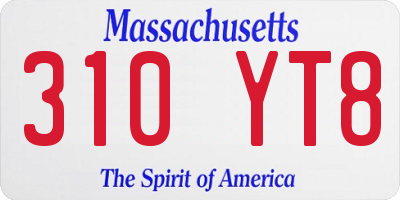 MA license plate 310YT8