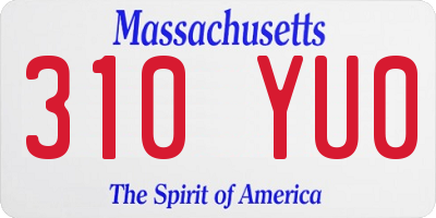 MA license plate 310YU0