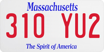 MA license plate 310YU2