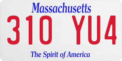 MA license plate 310YU4