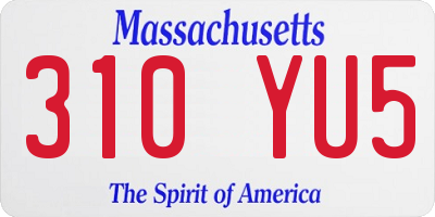 MA license plate 310YU5