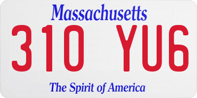 MA license plate 310YU6
