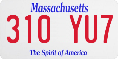 MA license plate 310YU7