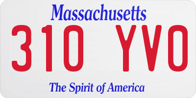 MA license plate 310YV0