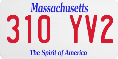 MA license plate 310YV2