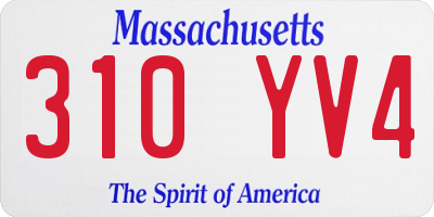 MA license plate 310YV4