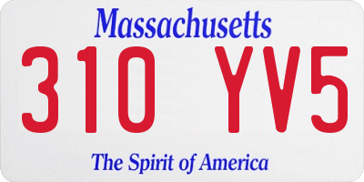 MA license plate 310YV5