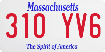 MA license plate 310YV6