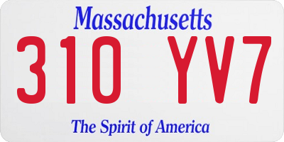 MA license plate 310YV7