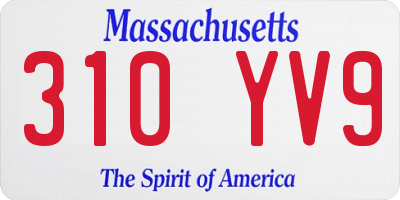 MA license plate 310YV9