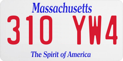MA license plate 310YW4