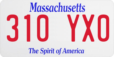 MA license plate 310YX0