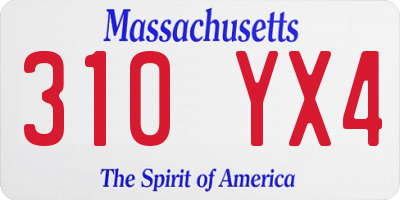 MA license plate 310YX4